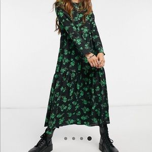 ASOS design long sleeve tiered smock floral dress
